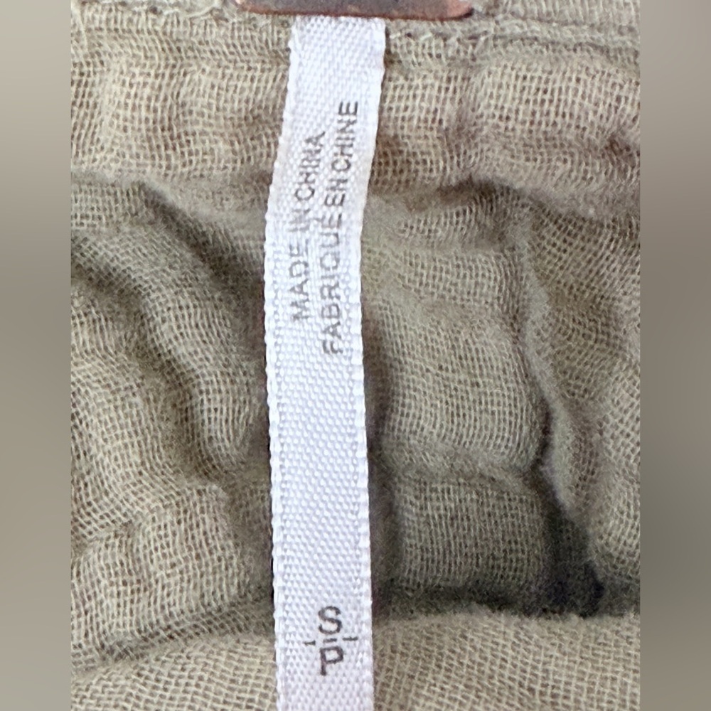 Free People Gauze Button Front Sleeveless Small Beige/Taupe Boho Utility Shirt - Picture 8 of 10